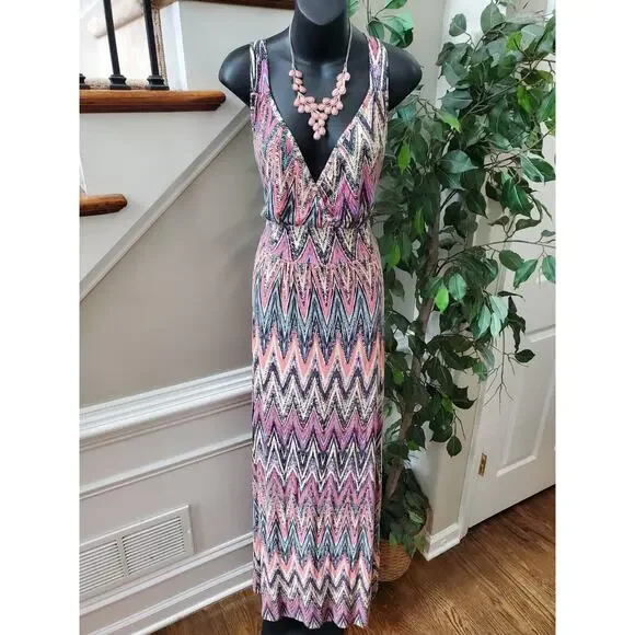 Love Appella Women Polyester V-Neck Sleeveless Casual Long Maxi Dress Size Small - Picture 13 of 13
